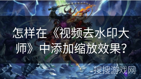 怎样在《视频去水印大师》中添加缩放效果？