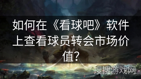 如何在《看球吧》软件上查看球员转会市场价值？