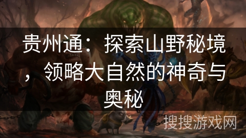 贵州通：探索山野秘境，领略大自然的神奇与奥秘