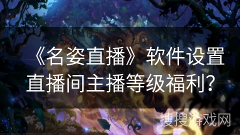 《名姿直播》软件设置直播间主播等级福利？