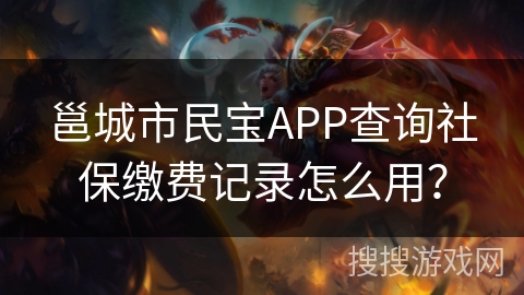 邕城市民宝APP查询社保缴费记录怎么用？