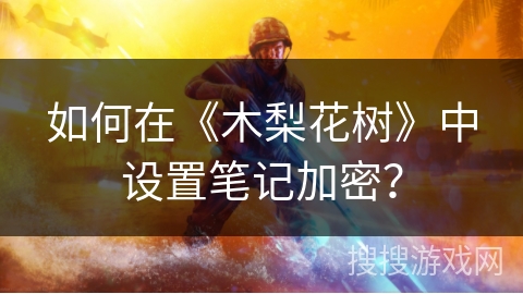 如何在《木梨花树》中设置笔记加密？
