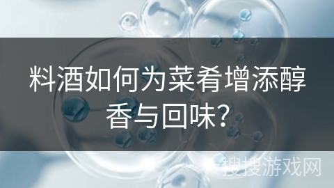 料酒如何为菜肴增添醇香与回味？