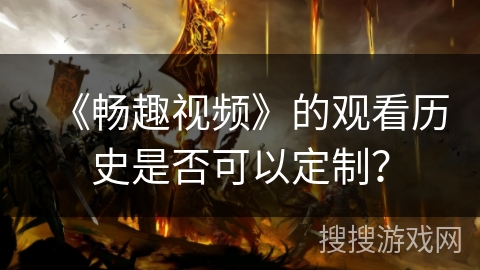 《畅趣视频》的观看历史是否可以定制？