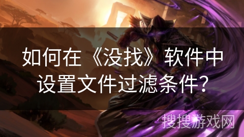 如何在《没找》软件中设置文件过滤条件？