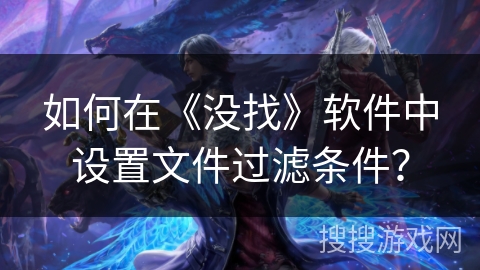如何在《没找》软件中设置文件过滤条件? 如何在《没找》软件中设置文件过滤条件?