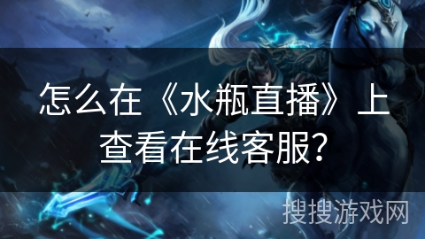 怎么在《水瓶直播》上查看在线客服? 怎么在《水瓶直播》上查看在线客服?
