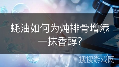 蚝油如何为炖排骨增添一抹香醇？
