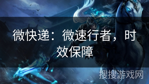 微快递：微速行者，时效保障