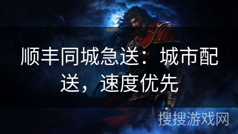 顺丰同城急送：城市配送，速度优先