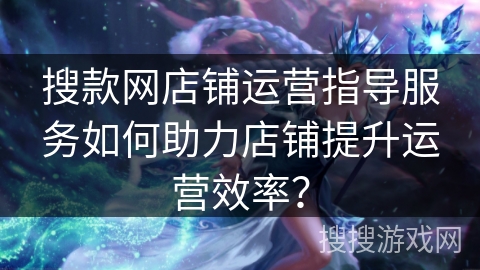 搜款网店铺运营指导服务如何助力店铺提升运营效率？