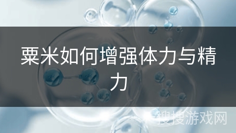 粟米如何增强体力与精力