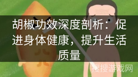 胡椒功效深度剖析:促进身体健康,提升生活质量