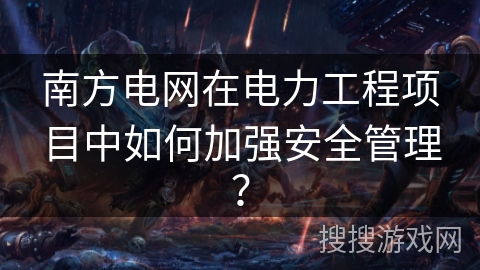 南方电网在电力工程项目中如何加强安全管理？