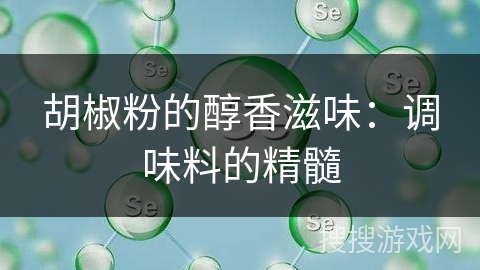 胡椒粉的醇香滋味:调味料的精髓