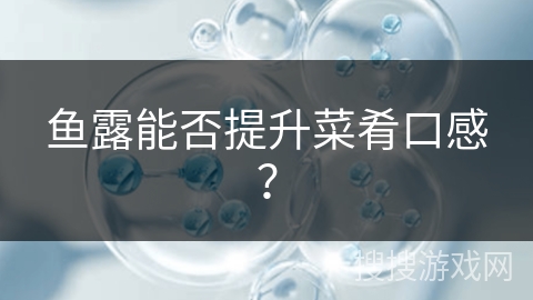 鱼露能否提升菜肴口感?