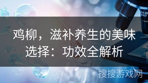 鸡柳,滋补养生的美味选择:功效全解析