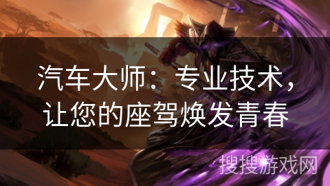 汽车大师：专业技术，让您的座驾焕发青春