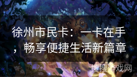 徐州市民卡:一卡在手,畅享便捷生活新篇章 徐州市民卡:一卡在手,畅享便捷生活新篇章