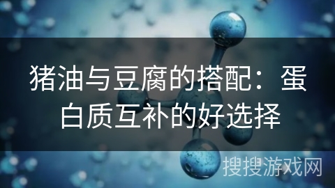 猪油与豆腐的搭配：蛋白质互补的好选择