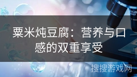 粟米炖豆腐:营养与口感的双重享受