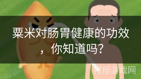 粟米对肠胃健康的功效,你知道吗?