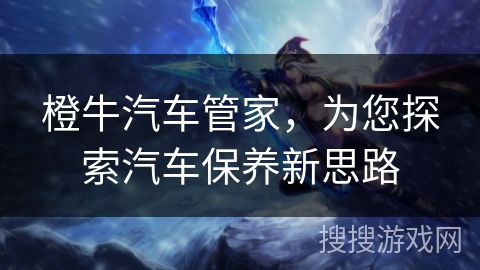 橙牛汽车管家，为您探索汽车保养新思路