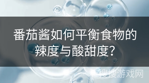 番茄酱如何平衡食物的辣度与酸甜度？