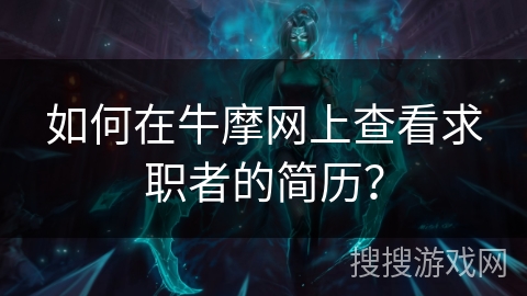 如何在牛摩网上查看求职者的简历？