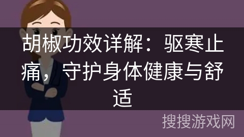 胡椒功效详解：驱寒止痛，守护身体健康与舒适