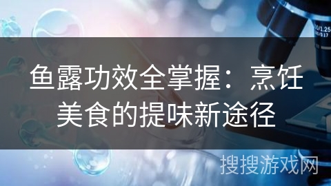 鱼露功效全掌握：烹饪美食的提味新途径