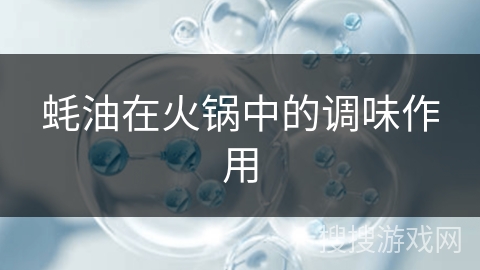 蚝油在火锅中的调味作用