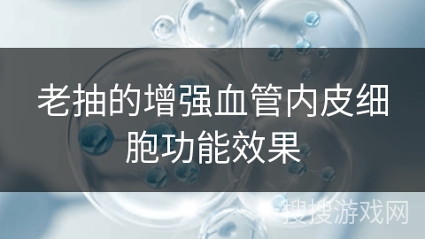 老抽的增强血管内皮细胞功能效果