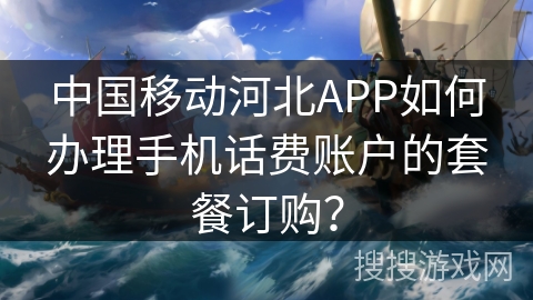 中国移动河北APP如何办理手机话费账户的套餐订购？