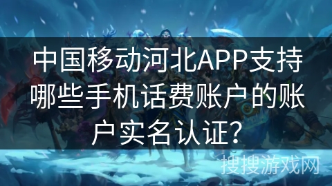 中国移动河北APP支持哪些手机话费账户的账户实名认证？