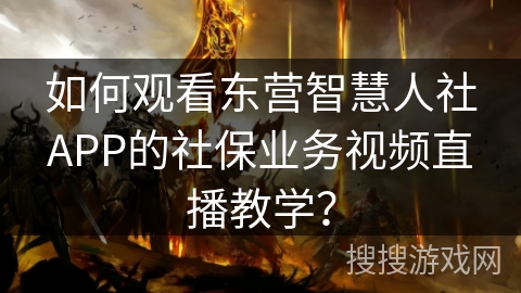如何观看东营智慧人社APP的社保业务视频直播教学？