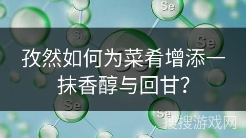 孜然如何为菜肴增添一抹香醇与回甘？