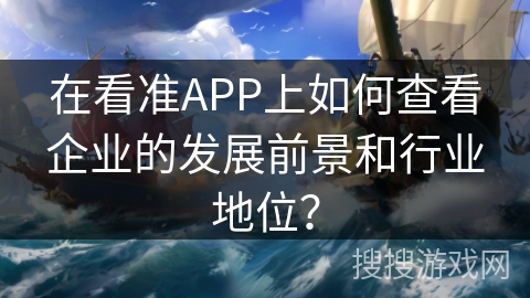 在看准APP上如何查看企业的发展前景和行业地位？