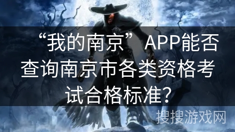 “我的南京”APP能否查询南京市各类资格考试合格标准？