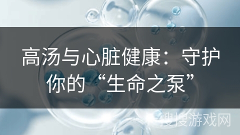 高汤与心脏健康：守护你的“生命之泵”