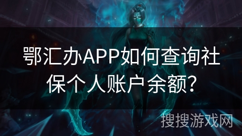 鄂汇办APP如何查询社保个人账户余额? 鄂汇办APP如何查询社保个人账户余额?