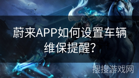 蔚来APP如何设置车辆维保提醒？