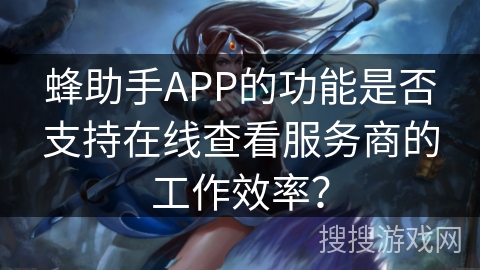 蜂助手APP的功能是否支持在线查看服务商的工作效率？