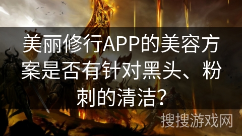 美丽修行APP的美容方案是否有针对黑头、粉刺的清洁? 美丽修行APP的美容方案是否有针对黑头、粉刺的清洁?