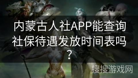 内蒙古人社APP能查询社保待遇发放时间表吗？
