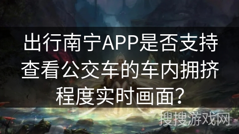 出行南宁APP是否支持查看公交车的车内拥挤程度实时画面？