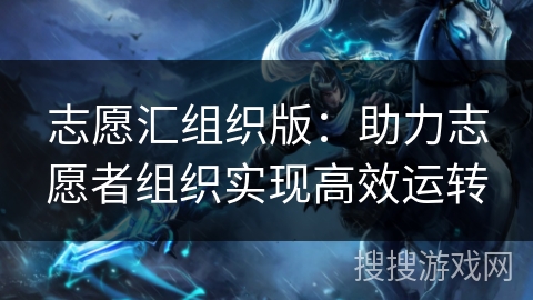志愿汇组织版：助力志愿者组织实现高效运转