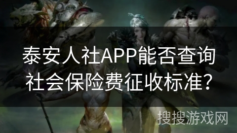 泰安人社APP能否查询社会保险费征收标准？