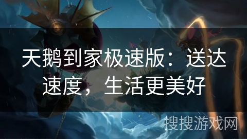 天鹅到家极速版：送达速度，生活更美好