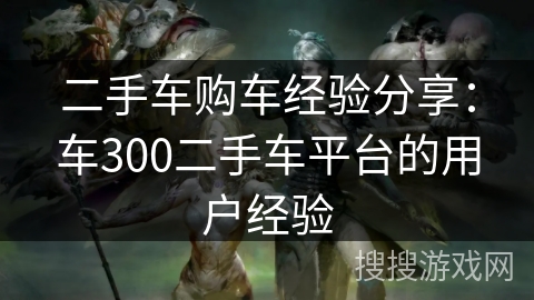二手车购车经验分享：车300二手车平台的用户经验